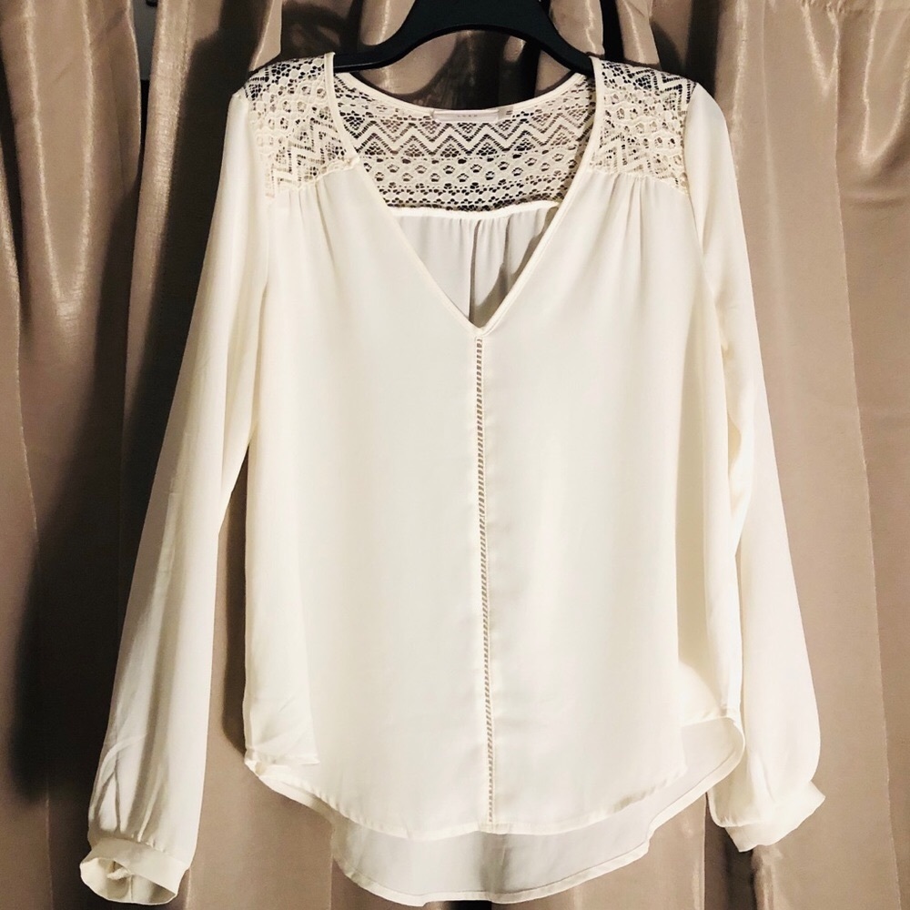 Lush • Sheer • Long-sleeve  • Blouse • Lace •
